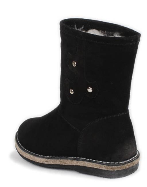 Полусапоги женские на войлочной подошве. Черные. Замша. Подклад овчина. - Roshva фото 2