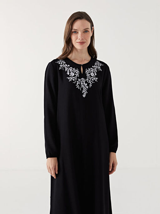 Bisiklet Yaka ?i?ekli Elbise