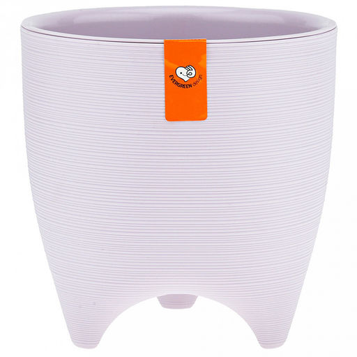 Горшок для цветов пластмассовый Де Коста 2,25л, д16см, h16см, со вставкой, на ножках, сиреневый (Россия) - Домашняя мода фото 2