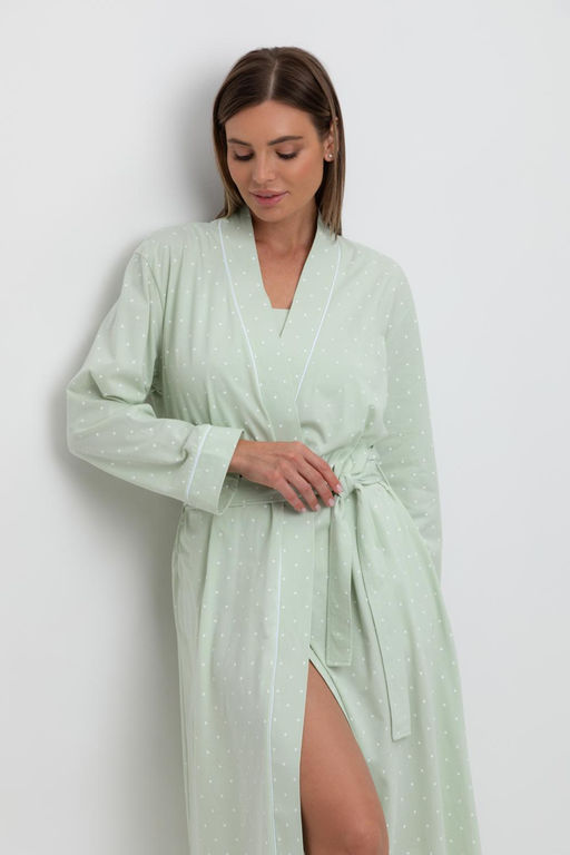 Е 50005/24/пастельно-зеленый,горошек халат жен