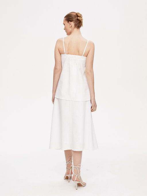 Льняной топ на бретелях 422.010407/Белый - Seven senses фото 6