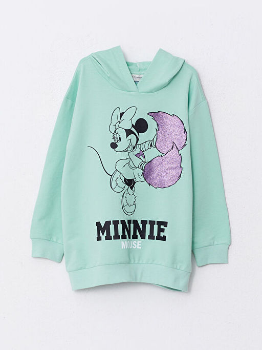Kap??onlu Minnie Mouse Bask?l? Uzun Kollu K?z ?ocuk Sweatshirt ve Tayt - Waikiki фото 2