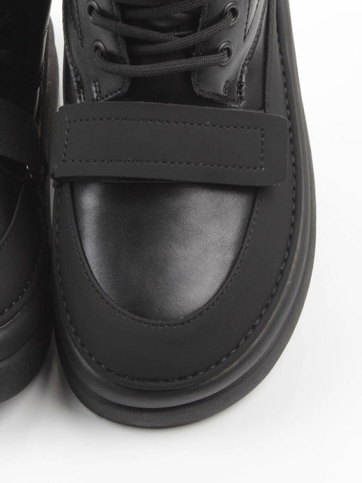 04-PAJ76-1Z BLACK Ботинки зимние женские (натуральная кожа, натуральный мех, 100% шерсть)