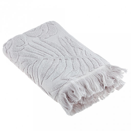 Полотенце махровое Тропики 50х90см, хлопок 100%, с бахромой, серый (Китай) - Домашняя Мода фото 2