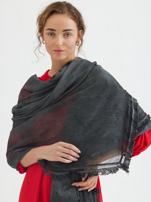 Большой красивый палантин из жатой ткани - Tantino фото 9