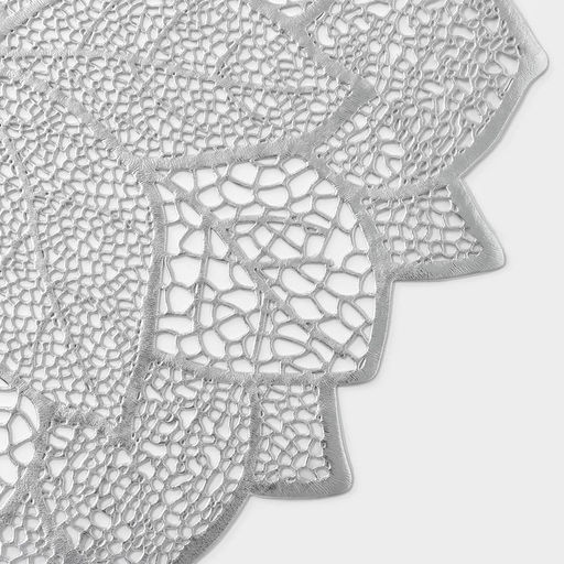 Цена за 12 шт. Салфетка сервировочная на стол «Цветок», 38×38 см, серебряная