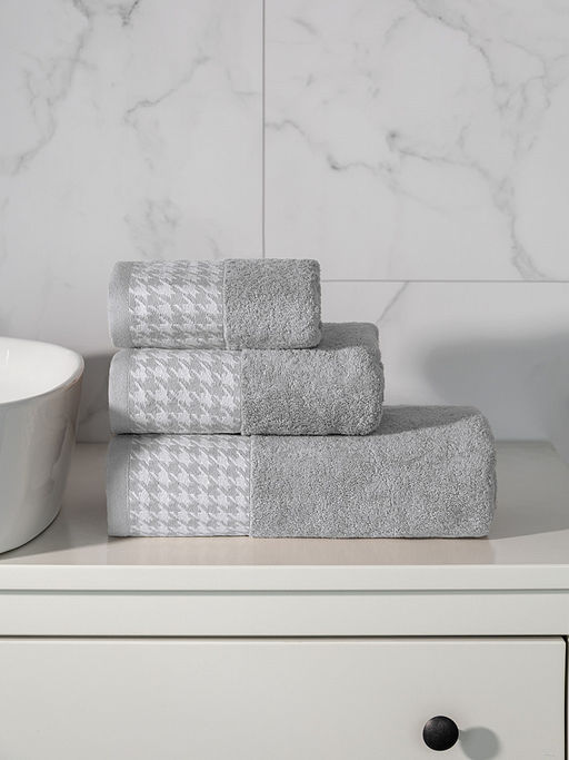 Полотенце для лица 50x90 серый махровая ткань