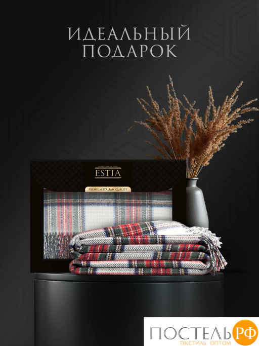 Плед Estia ВИЛЬЯМ бел/красн/зел 70% шерсть мериноса/30% акрил, 950 гр/м2  фото 9