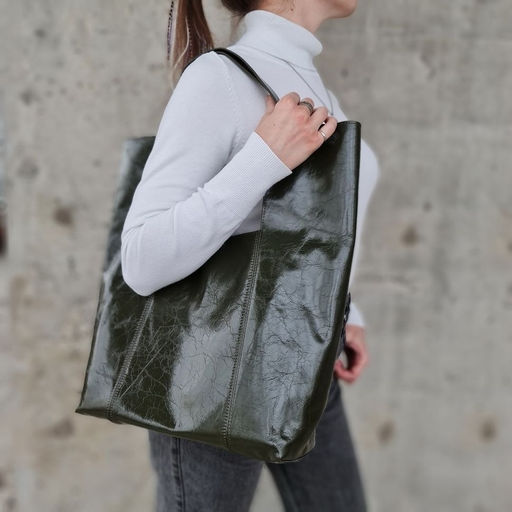 Женская мягкая кожаная сумка шоппер 0054-6 - Cidirro фото 5