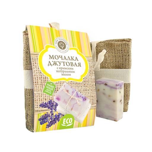 Мочалка джутовая с крымским натуральным мылом ЛАВАНДА - Мануфактура дом природы фото 2