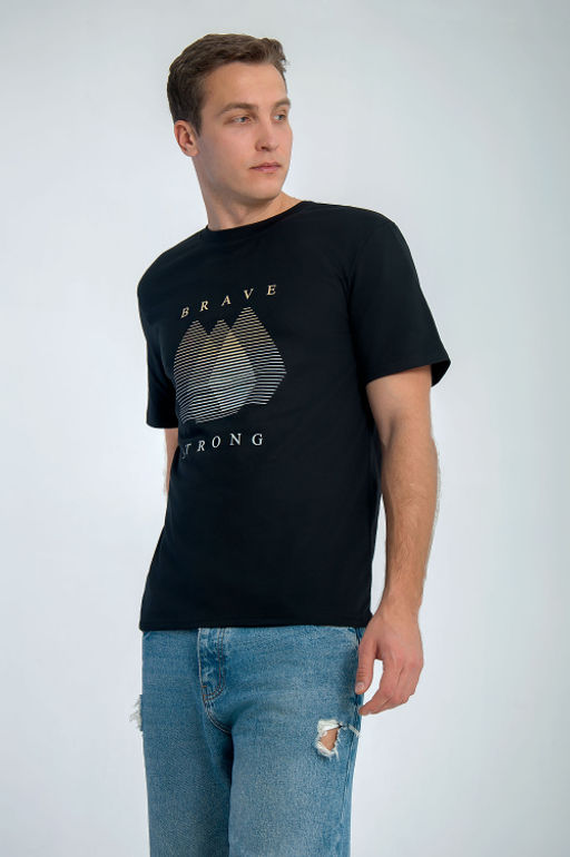 Арт. 67117 Футболка мужская 48-56 (5 шт) Цвет:черный