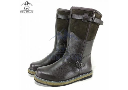 Монголки коричневые с замком, войлочная подошва, - Мирунт фото 20