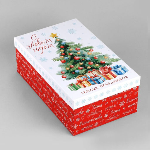 Коробка новогодняя подарочная Тёплых праздников, 32.5 х 20 х 12.5 см