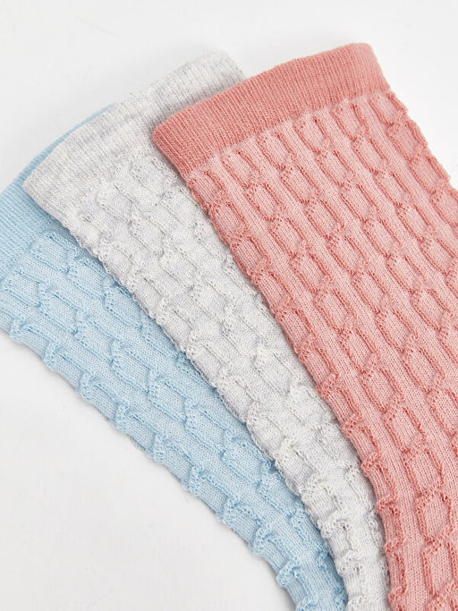 Kendinden Desenli Kad?n Soket ?orap 3l?