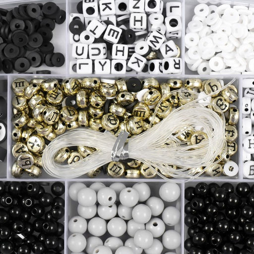 Бусины в шкатулке "Классика. Буквы" бисер 8/0 12,5х19х2 см