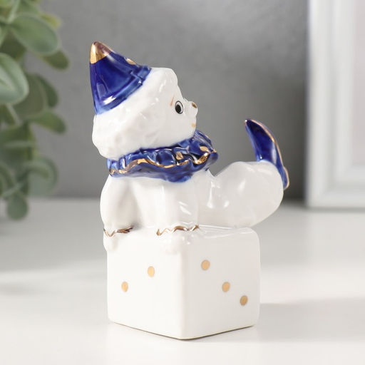 Фигурка керамика «Клоун на игральном кубике», кобальт, 4.4×7×9.5 см