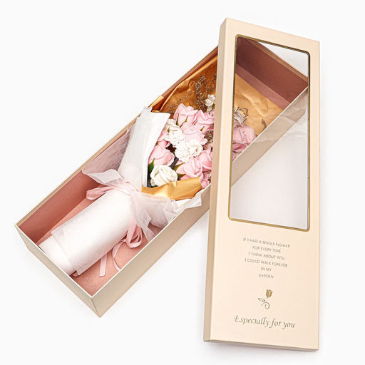 Букет мыльных розовых и белых роз в коробке из 20 шт. - SB BEAUTY фото 5