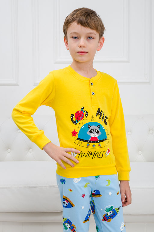 Пижама детская из интерлока Улыбка енот в нло - Амадэль фото 12