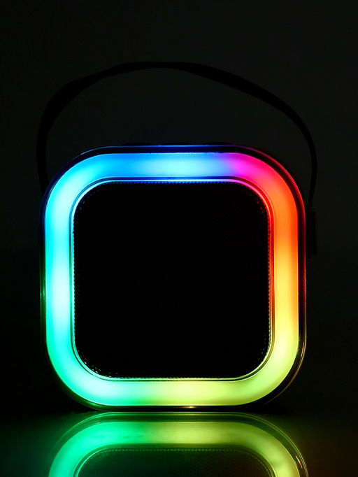 Караоке детское беспроводное, 2 микрофона, bluetooth, 5 режимов подсветки, звук, свет, бежевый - Zabiaka фото 11