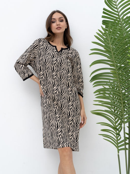 Туника хлопок 100%,черно-бежевая - Binita фото 2