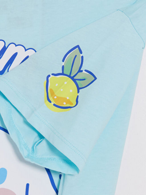 Bisiklet Yaka Cinnamoroll Bask?l? K?z ?ocuk Ti??rt