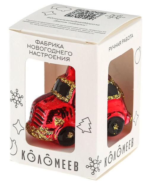 Елочное украшение Автомобиль ЗАЗ 6 см б.уп. КРАСНЫЙ - Коломеев фото 3