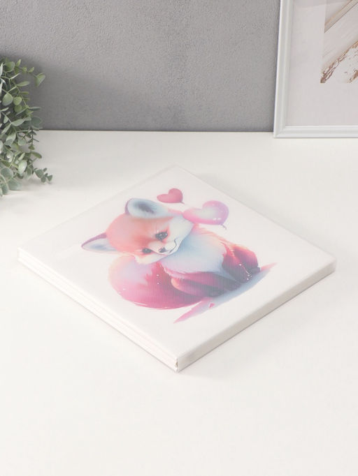 Фотоальбом магнитный на 20 листов Лисёнок с сердечками, кожзам, в коробке, 2.6?32?33.5 см