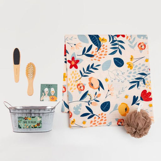 Набор подарочный Этель Time to relax, 5 предметов, полотенце, мочалка, расчёска фото 2