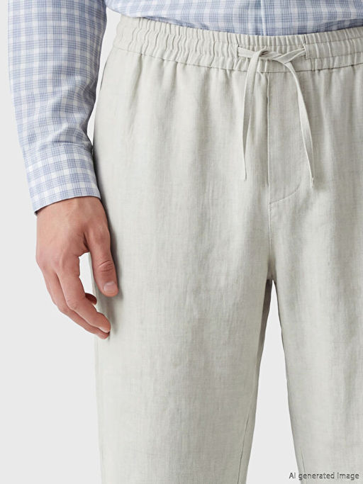 Regular Fit %100 Keten Erkek Pantolon