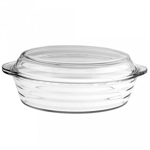 "Боркам (Borcam)" Форма стеклянная жаропрочная 2,9л, 34,1х21,3х10см, с крышкой, цветная коробка, Pasabahce (Турция)