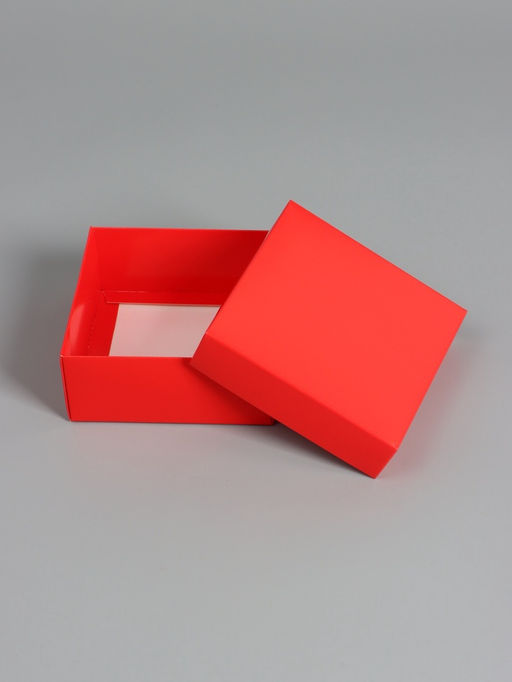 Цена за 5 шт. Коробка складная, крышка-дно, красная, 12×12×5 см