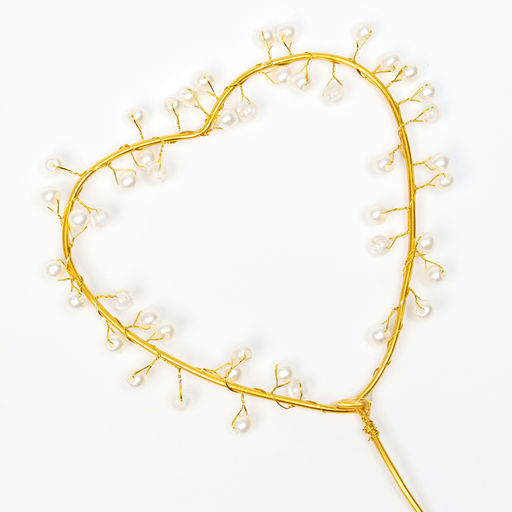 Топпер Сердце с бусинами, цвет золото - Страна карнавалия фото 3