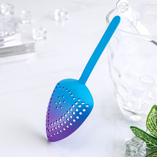 Стрейнер - ложка барная для крупных частиц Flume, нержавеющая сталь, синий, фиолетовый - Simaland фото 2