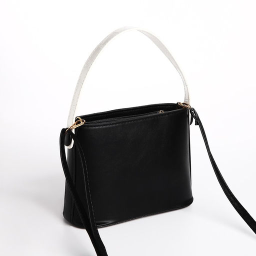 Сумка женская кросс-боди на молнии, 22×8×15 см, чёрная