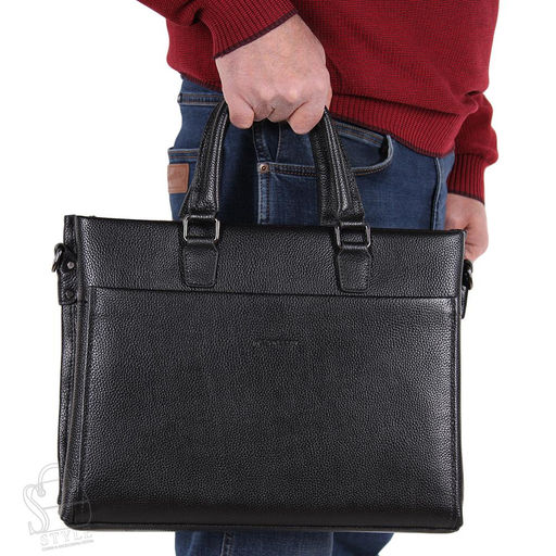 Портфель мужской кожаный 8815-4H black Heanbag/20(дефект) в Новосибирске