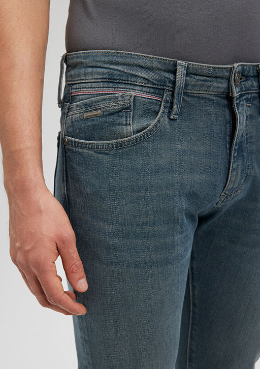 James KRMZBYZ Mavi Premium Vintage Puslu Mavi Jean Pantolon  фото 6