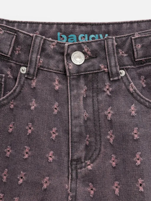 ACOOLA / Брюки джинсовые детские для девочек Sfunks серо-розовый  фото 2