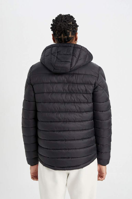 Водоотталкивающая приталенная куртка-пуховик DeFactoFit с капюшоном  фото 7