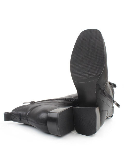 01-M43-16 BLACK Ботинки демисезонные женские (натуральная кожа)