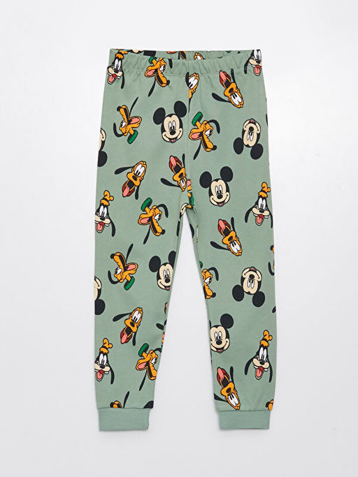 Bisiklet Yaka Uzun Kollu Mickey Mouse Bask?l? Erkek Bebek Pijama Tak?m? - Waikiki фото 3