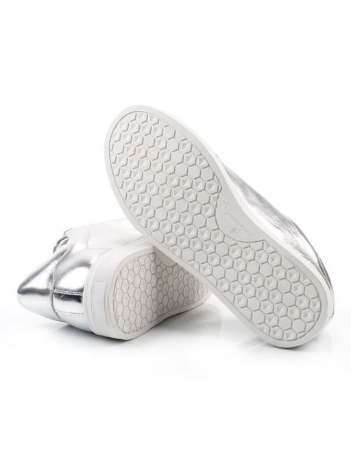 03-C1-1C GREY/SILVER Полуботинки спортивные женские (натуральная кожа)