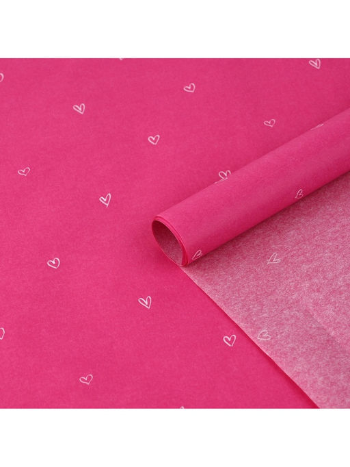 Цена за 20 шт. Бумага упаковочная тишью Сердечки, 50?70 см
