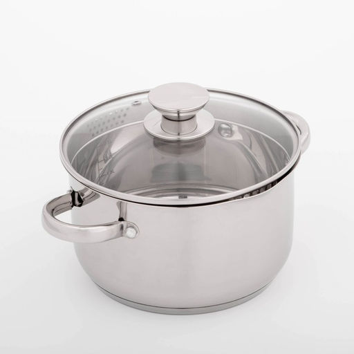 Кастрюля Magistro klimena, 3.5 л, AISI - 201, крышка-дуршлаг, носик для слива, капсульное дно, индукция, нержавеющая сталь