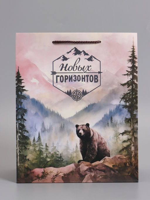 Пакет подарочный ламинированный «Северный характер», 26×12×32 см