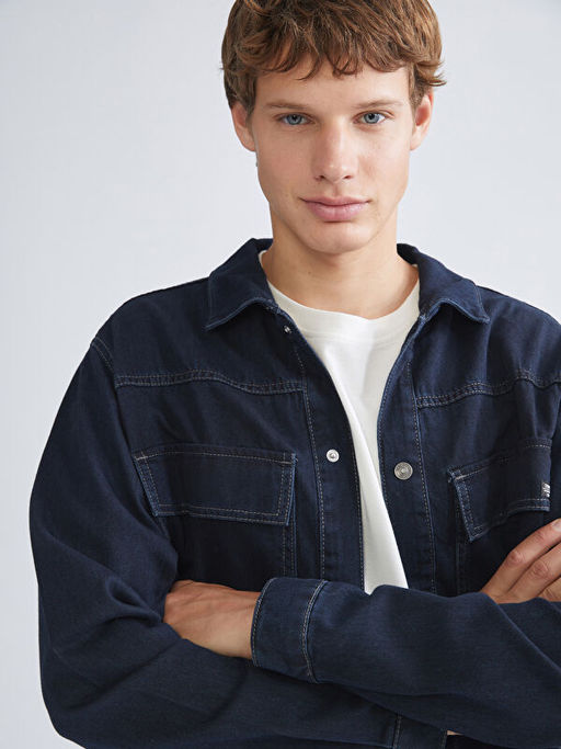 Rahat Kal?p Uzun Kollu Erkek Jean G?mlek