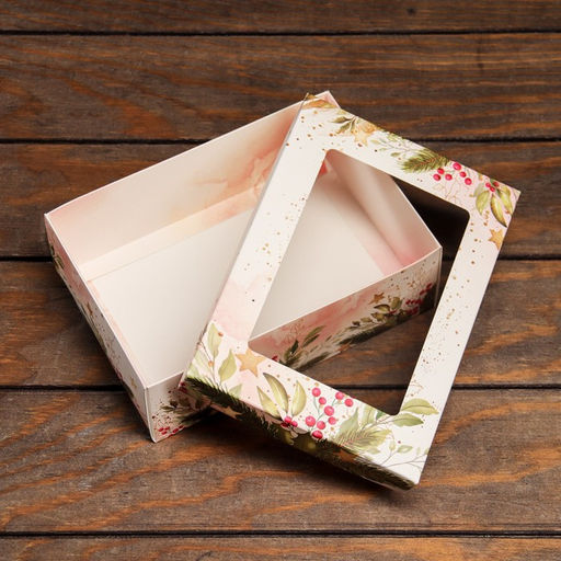 Цена за 5 шт. Коробка складная, крышка-дно, с окном Коробка счастья 21 х 15 х 7 см - UPAK LAND фото 4