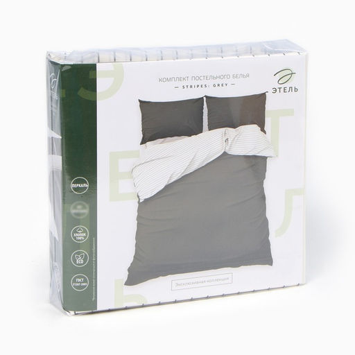 Постельное бельё Этель 1.5сп Stripes: grey, 143х215см, 150х214см, 50х70см-2 шт, перкаль,114 г/м2  фото 20