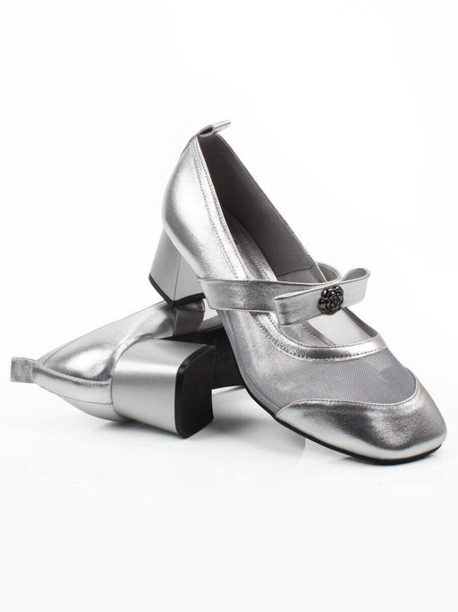 06-H36A-55C GREY/SILVER Туфли женские (натуральная кожа)