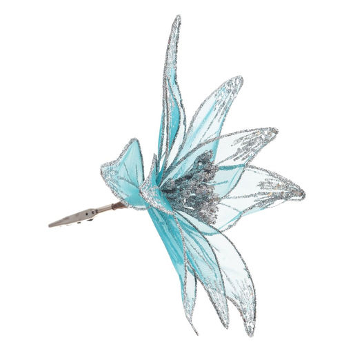 Цветок исскуственный "Пуансеттия" (на клипсе), L23 W23 H12 см