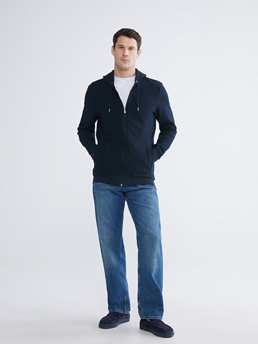 Kap??onlu Erkek Fermuarl? Sweatshirt